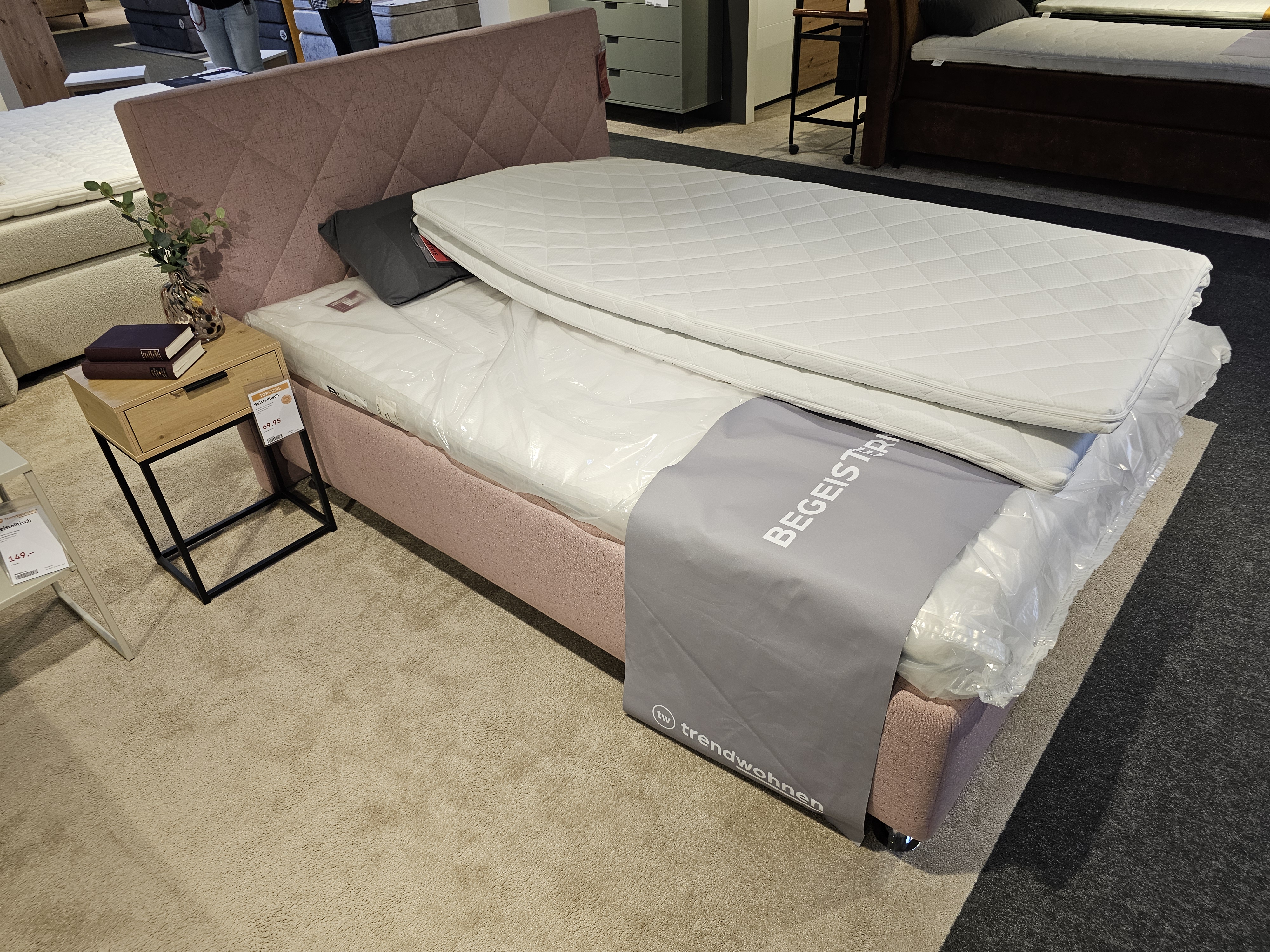 Polsterbett in , Boxspringbett, Bed, Matress, Gewissertes, Bettgestell