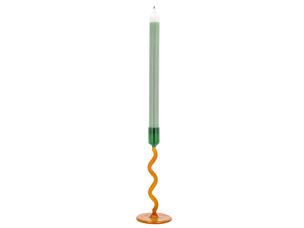 Villa Collection Glaskerzenhalter 8,5 cm in Farbe grün/amber