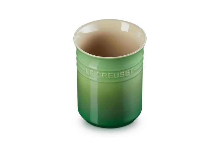 Le Creuset Topf Für Kochkellen 1L Bamboo Green, grüner Becher, Keramikbecher, Grünton, Becherform, Le Creuset