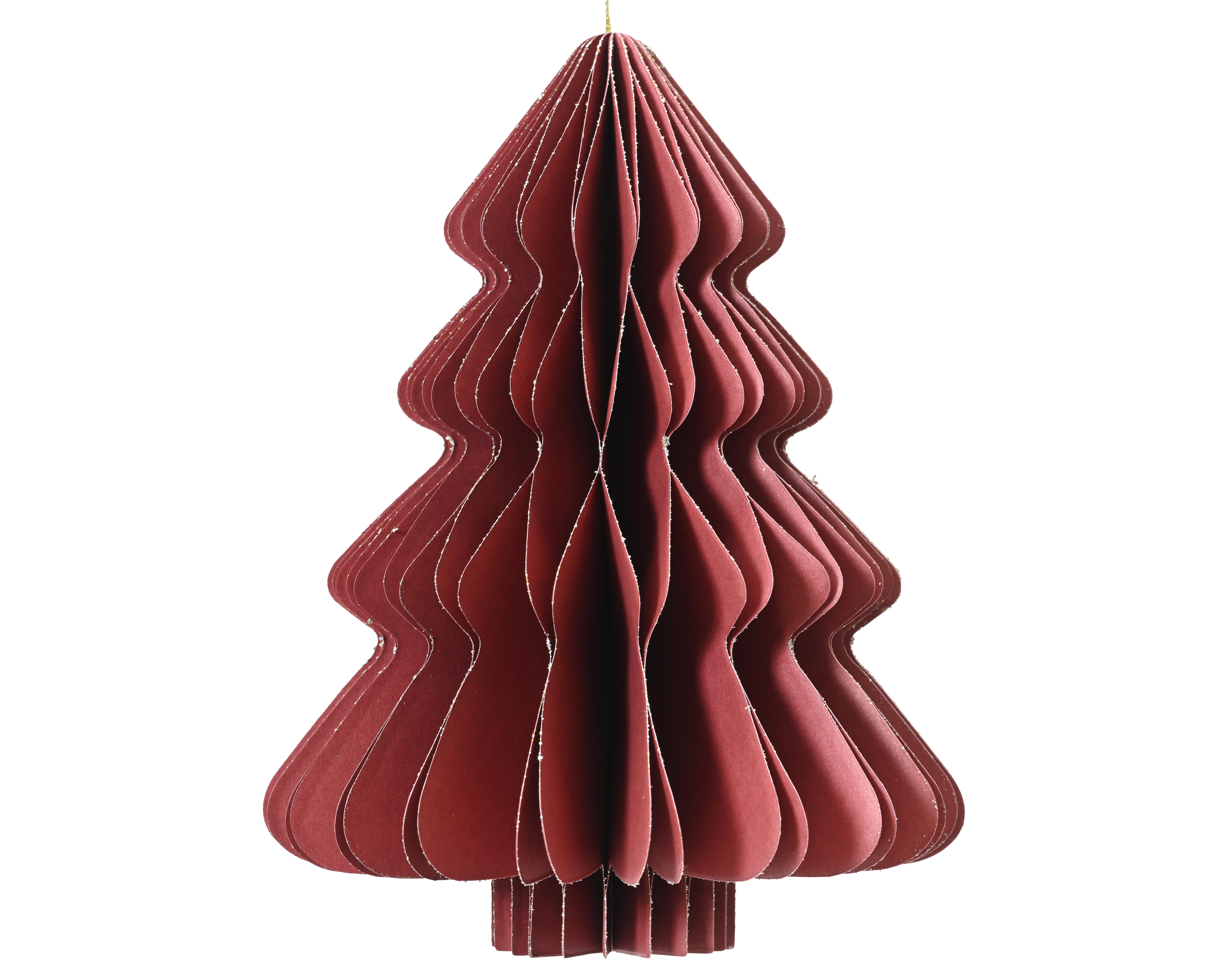 Kaemingk Baum Papier Deko 709239 in rot höhe ca. 20cm, Papier