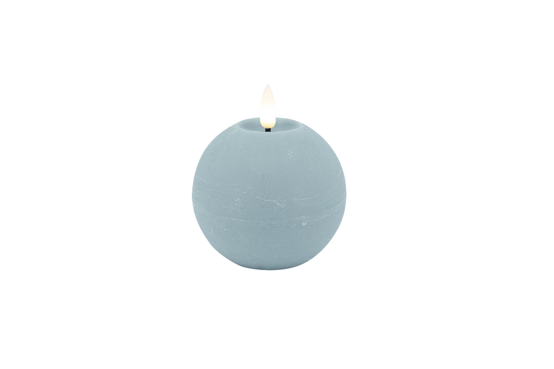 L.C. Wholesaler LED-Kugelkerze SUMMER ca. Ø 8, H 7cm in summer blue rustic