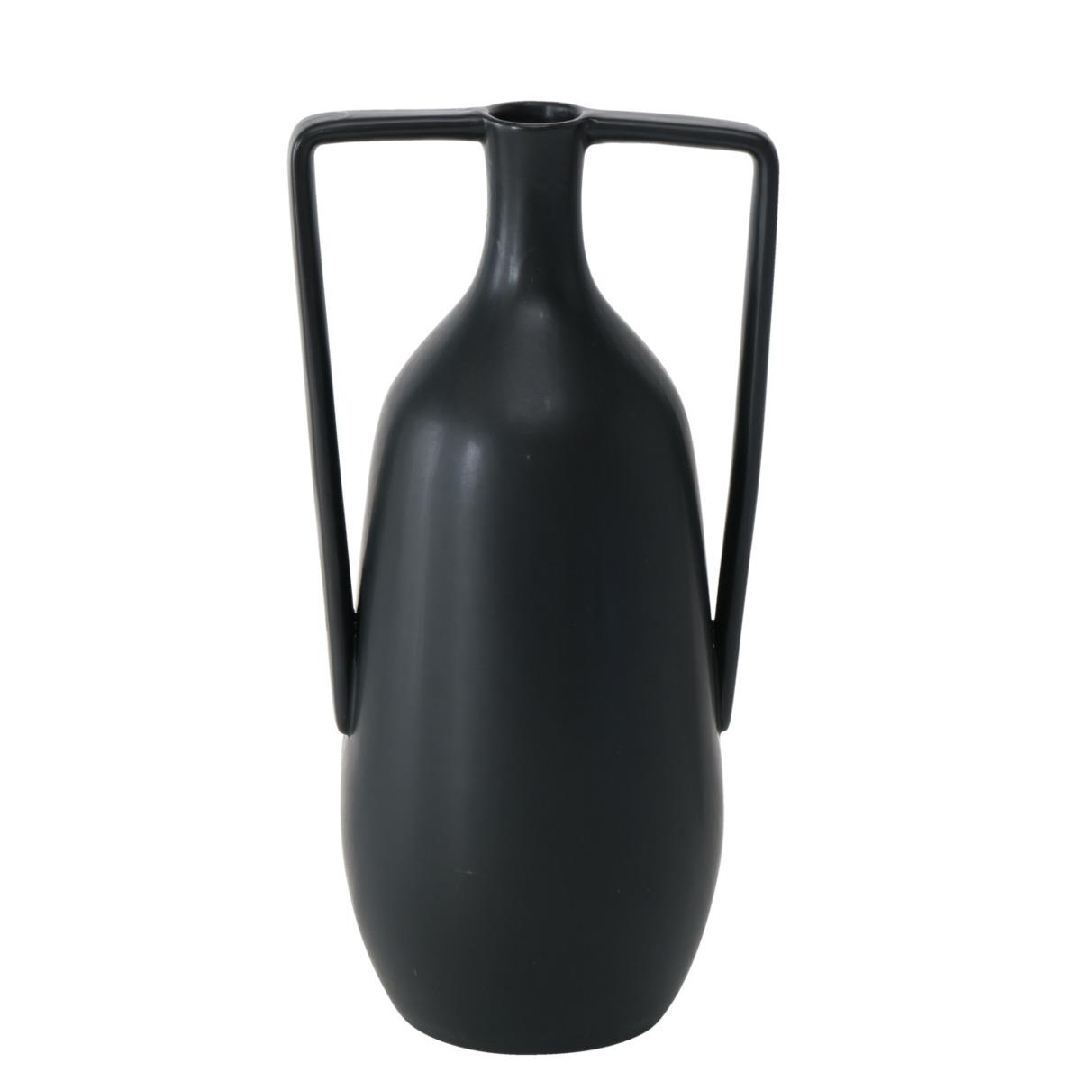 Vase Melax Steingut schwarz