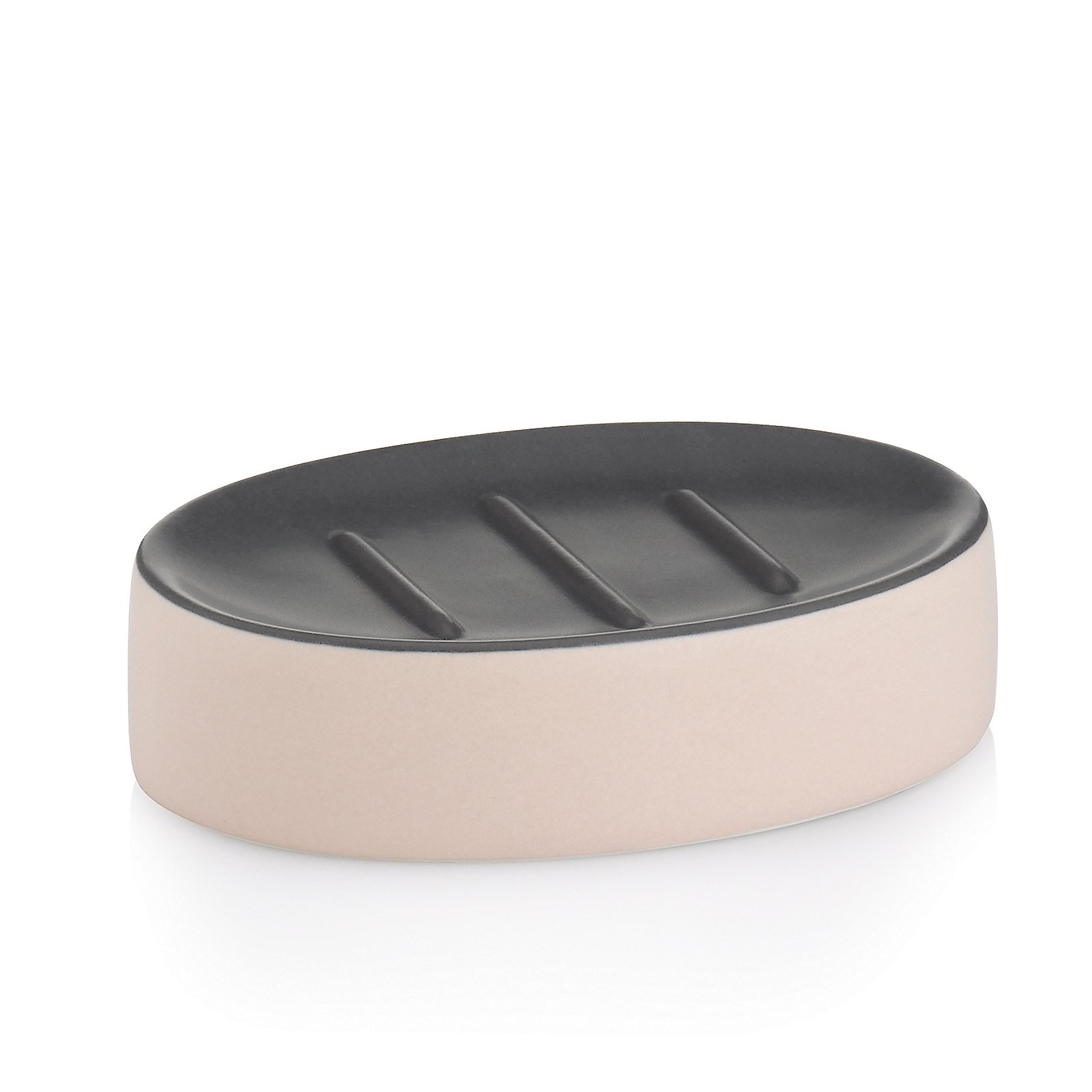 Kela Seifenschale MATSI in Farbe wolkenrosa, Seifenspender, Waschbar, Pumpe, Oval, Druckspender