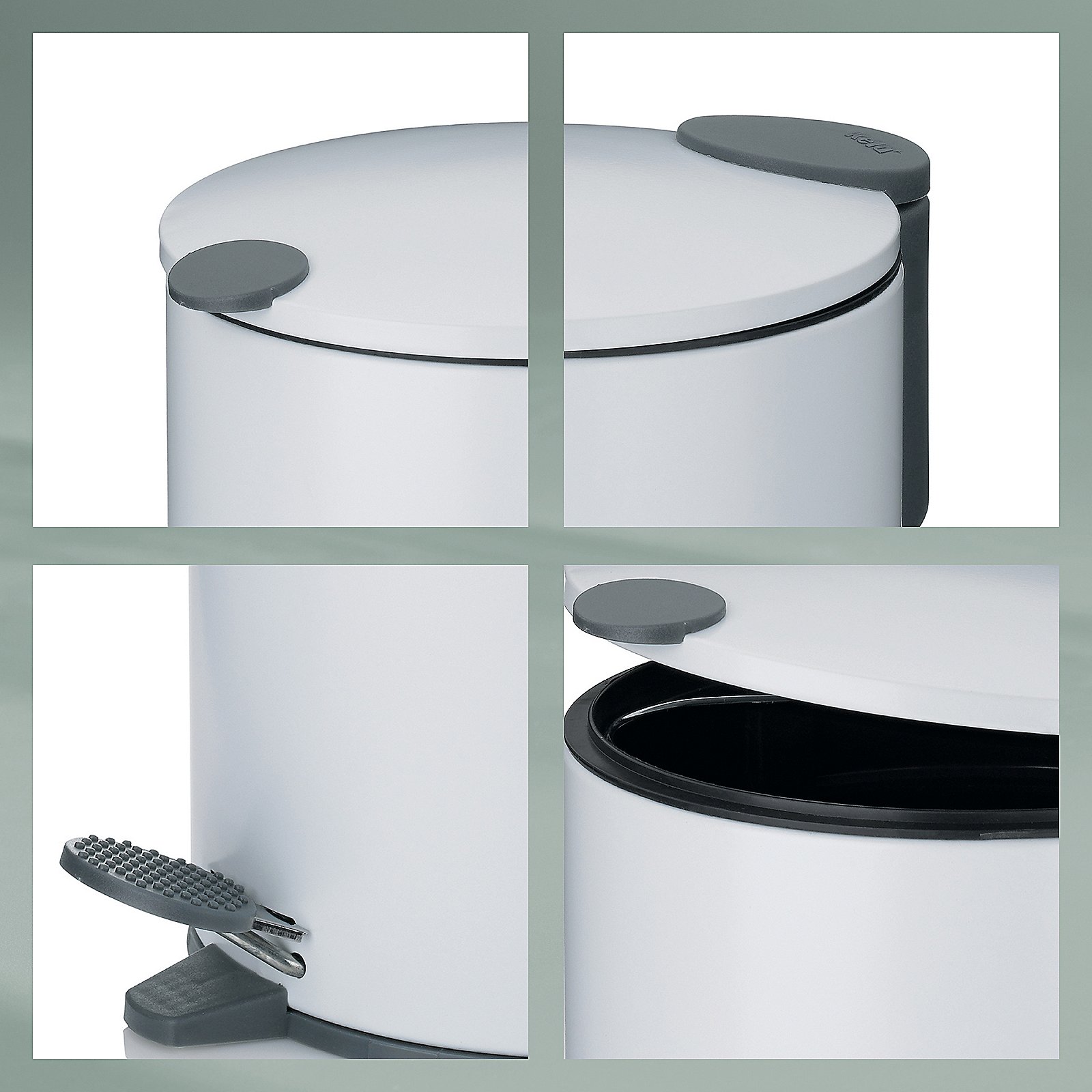 Kela Kosmetikeimer MATS in weiß, Zinn, Kann, Mülleimer