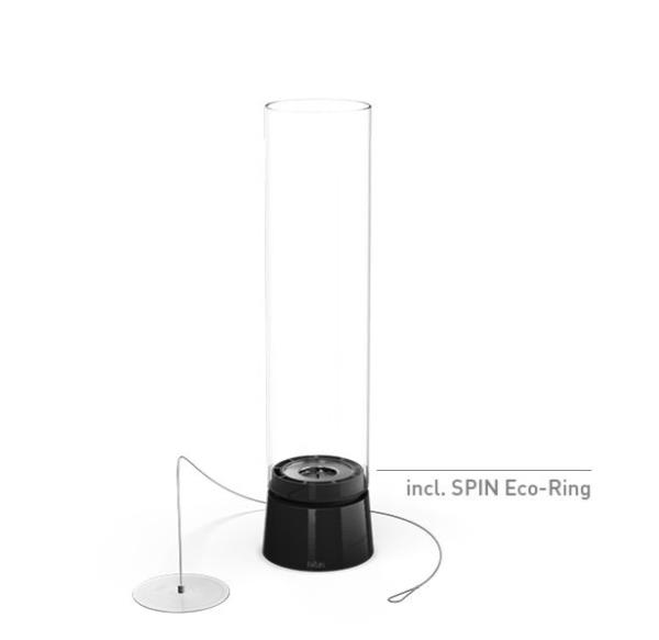 Tischfeuer SPIN air 1200 in Emaille schwarz H54cm Tischfeuer SPIN air 1200 in Emaille schwarz H54cm, bloom, hängen, Kerzenhalter, Eco-Ring, Glasröhre