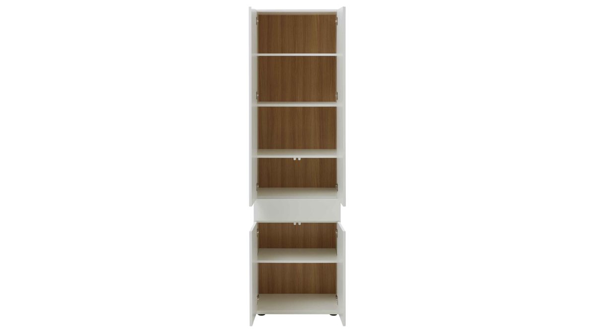 Interliving Regal-Schreibtisch-Kombination IL 2031 in Farbe Dekor/Front Tonweiß/Rückwand Risseiche Interliving Regal-Schreibtisch-Kombination IL 2031 in Farbe Dekor/Front Tonweiß/Rückwand Risseiche, Schrank, Bücherregal, Kabinett, Holzoptik, weiß