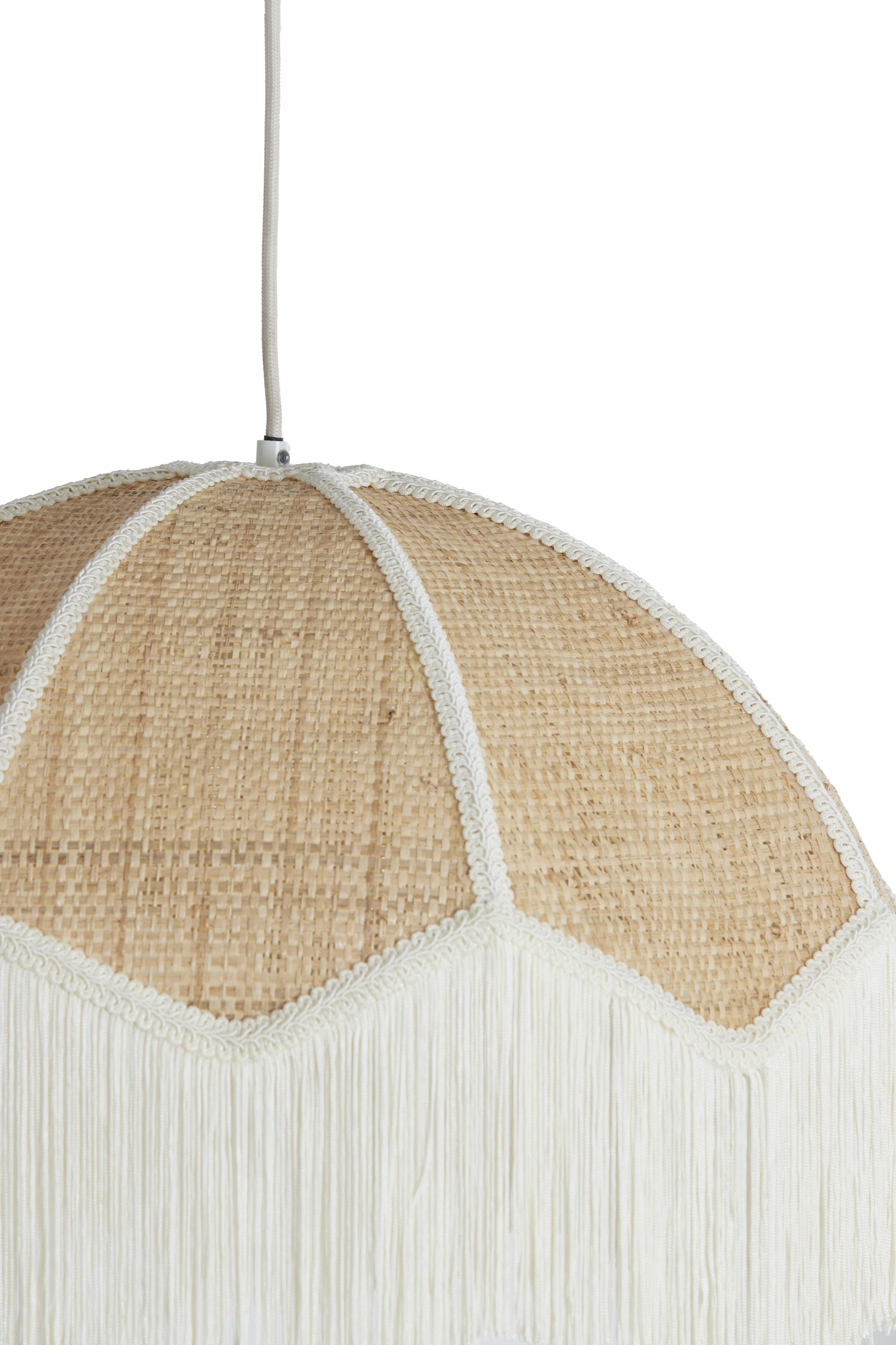 Hängeleuchte Durchm. ca. 50x38cm in Raffia natural+cream