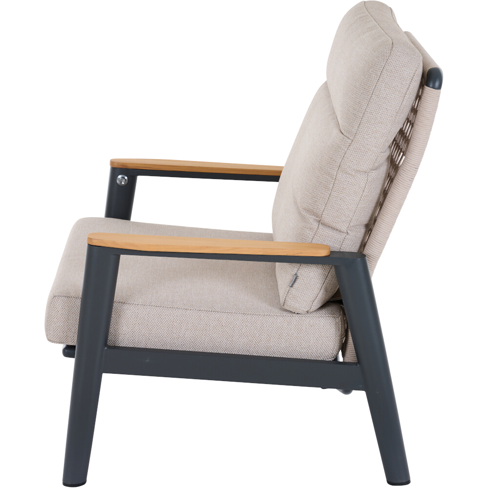 Siena Garden Lounge-Sessel CORTINA ca.B81 H62 T79 cm in Aluminium matt anthrazit Lounge-Sessel CORTINA ca.B81 H62 T79 cm in Aluminium matt anthrazit, Moebel, Stuhl, Sessel
