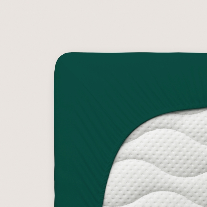 Schlafgut Pure Boxspring Spannbettlaken ca. 140x200-160x220cm in Farbe Green Deep