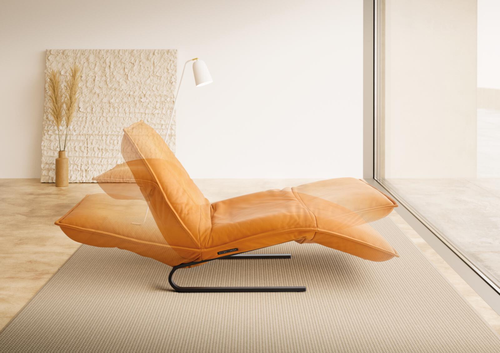 Koinor Polsterliege JILL in Leder X-Happy gold Koinor Polsterliege JILL in Leder X-Happy gold, Sessel, Relaxsessel, Leder, Orange, Schaukelstuhl