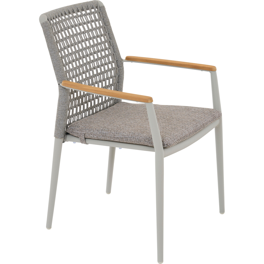 Stapelsessel CORTINA in Farbe Aluminium matt seidengrau/taupe grau, Moebel, Stuhl, Sessel