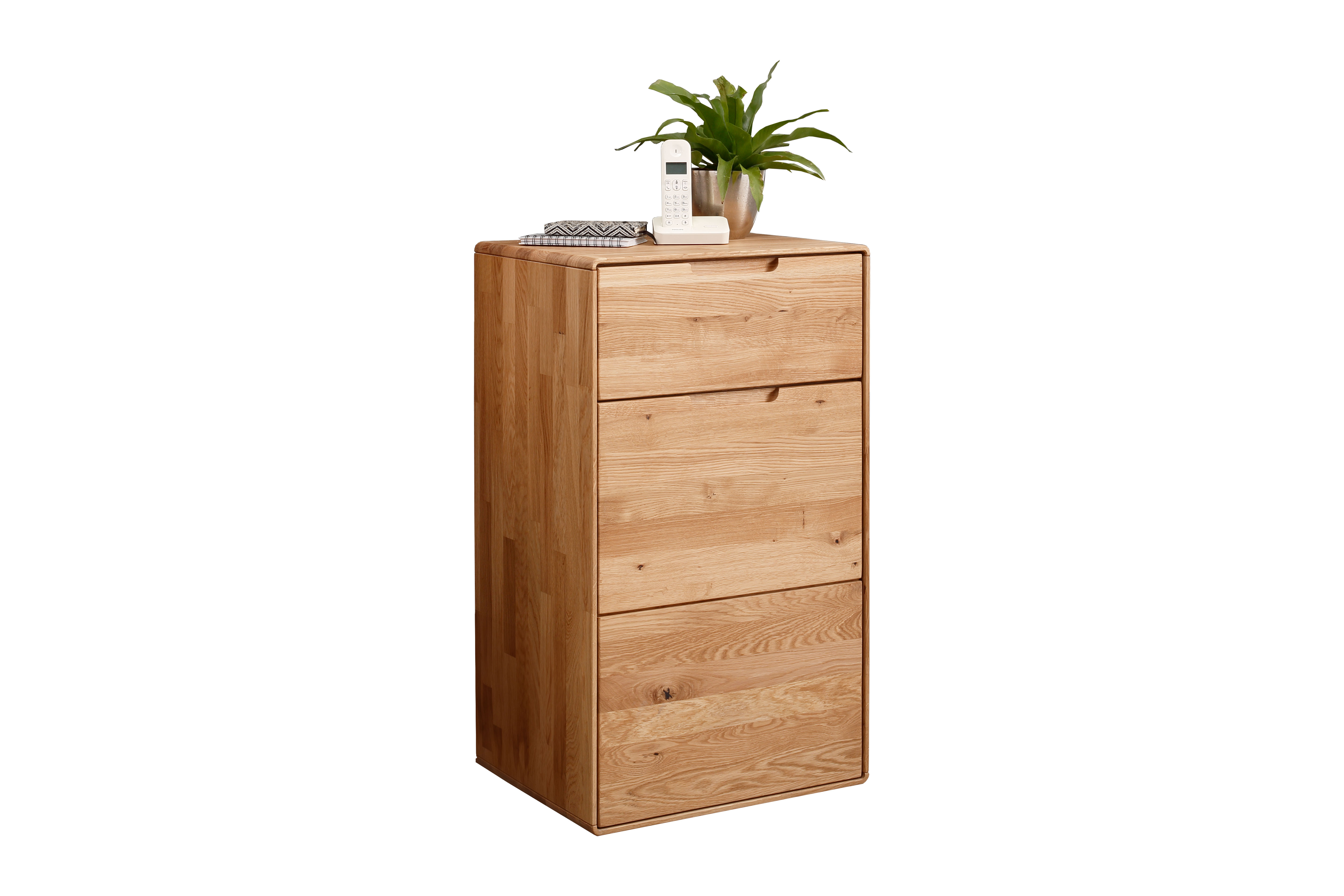 // Kommode I // Wildeiche massiv geölt // ca. B51 H91 T40 cm // mit Soft-Close Funktion // abgerundete Kanten // Kommode I // Wildeiche massiv geölt // ca. B51 H91 T40 cm // mit Soft-Close Funktion // abgerundete Kanten, Kommode, Holz, Kiefer, 4 Schubladen, Wohnzimmermöbel