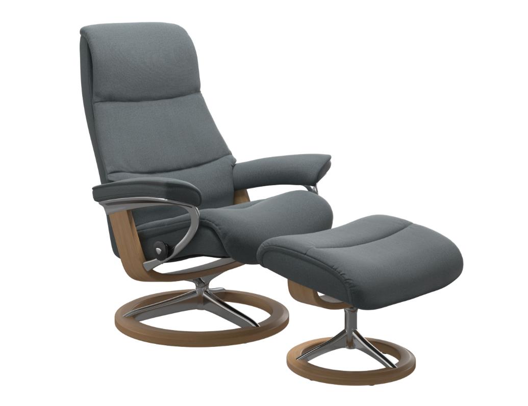 Stressless Sessel mit Hocker VIEW ca. B78 H108 T135 cm in Stoff Tulip 78 Turquoise