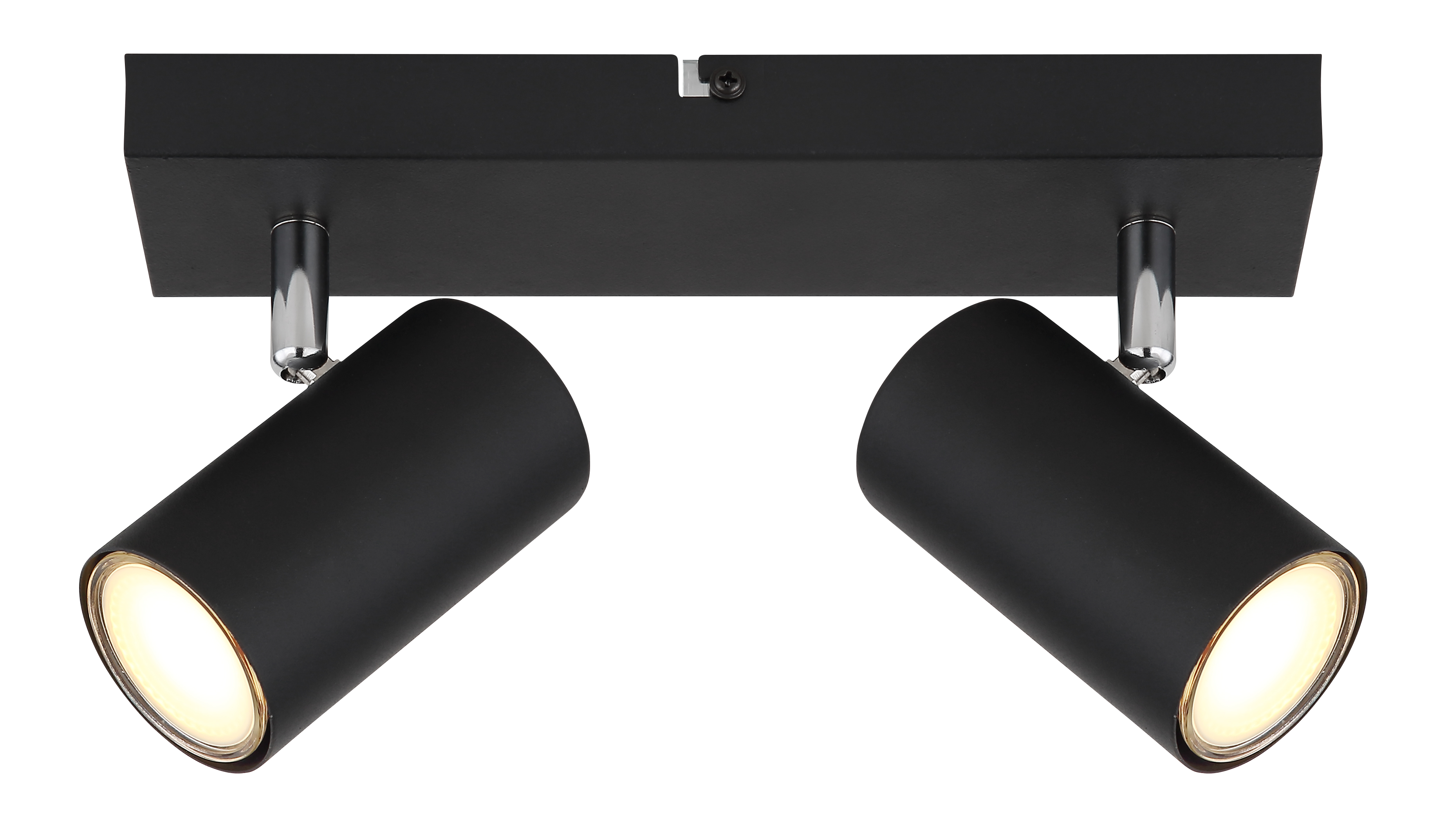 Strahler in Fb. Schwarz Matt, Deckenleuchte, Spotlights, schwarz, Metall, Doppelstrahler