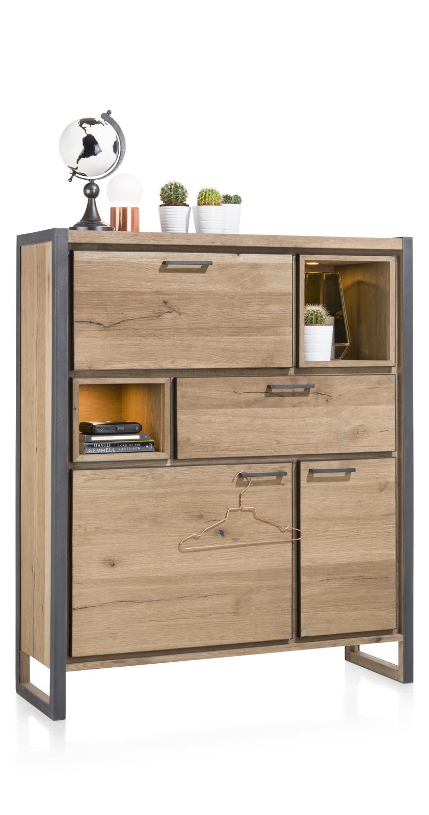 Henders & Hazel Highboard Metalo in Railway brown