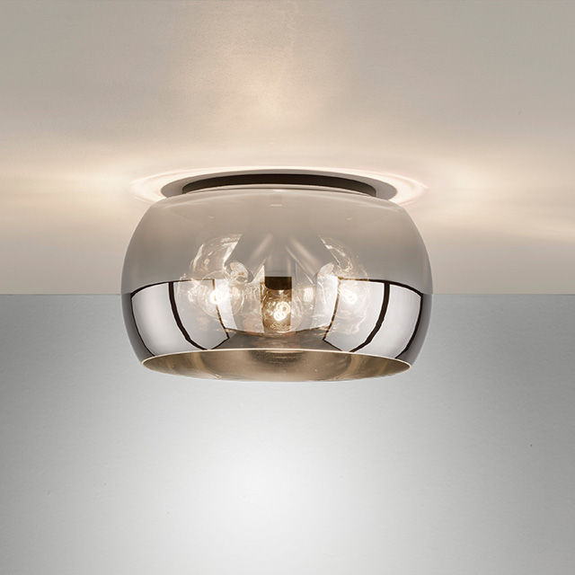 Fischer & Honsel Deckenleuchte DIMA 3-flammig in Farbe Metall sandschwarz/Glas rauchfarbig