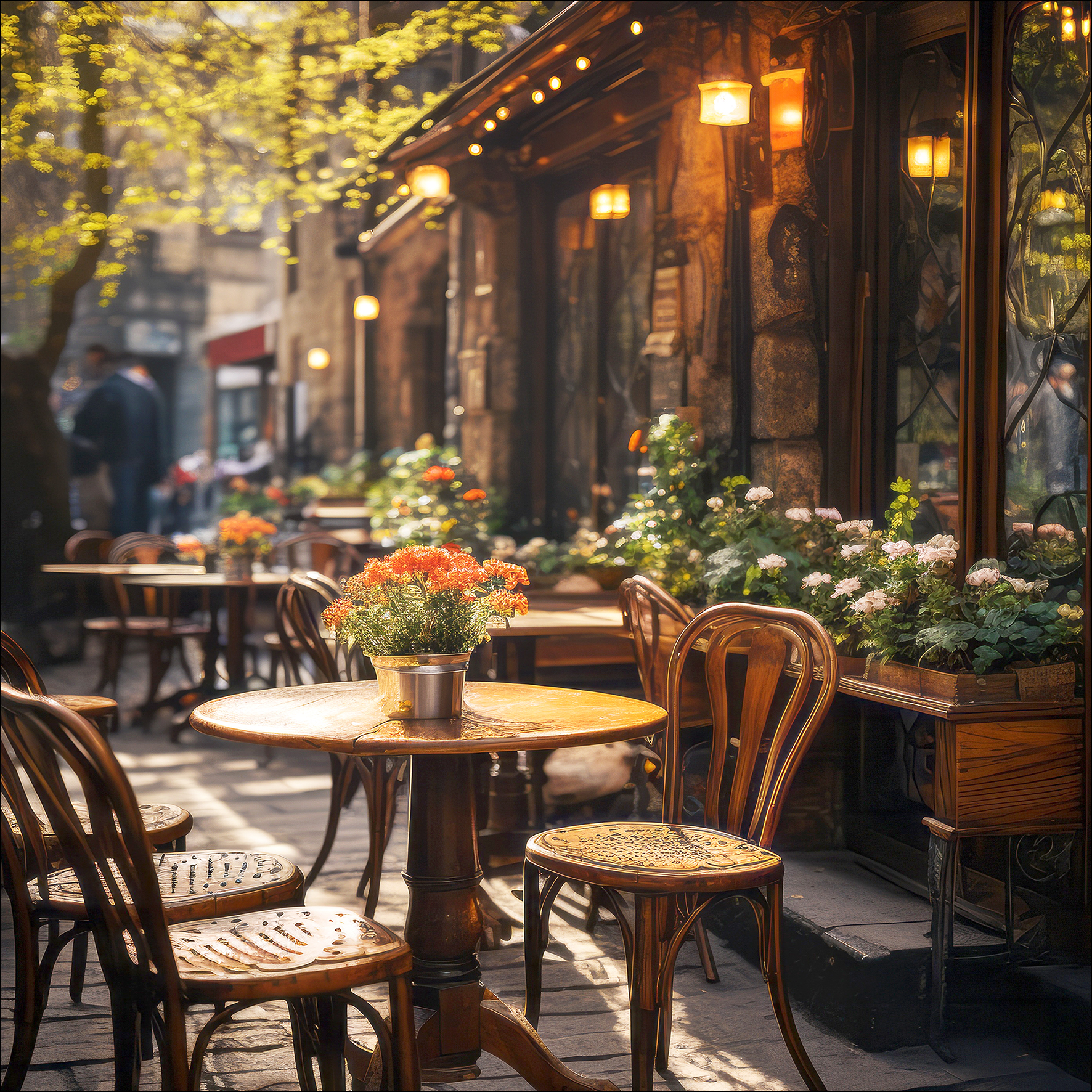 PRO ART Glas-Art 30x30cm Little Street Cafe II