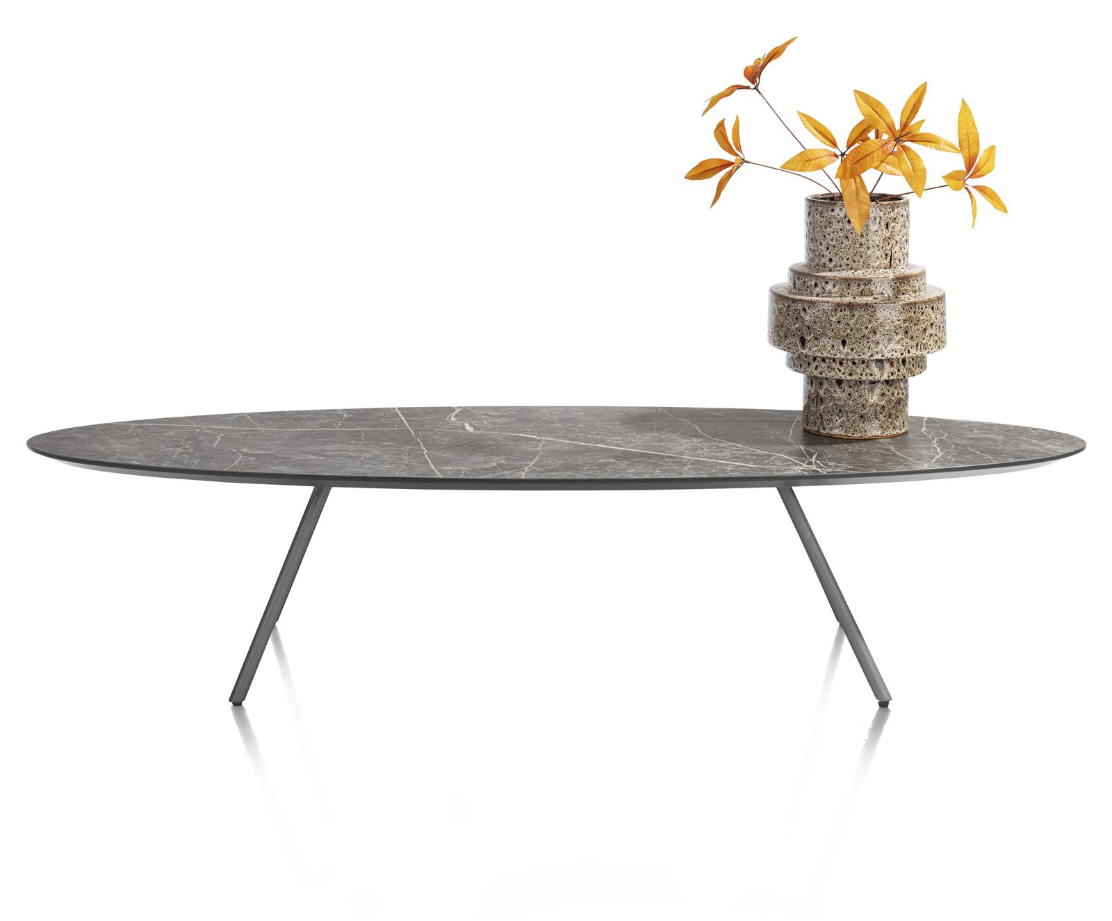 XOOON Couchtisch NIORA ca. B50 H32 T150 cm in Tischplatte Marmorlook 