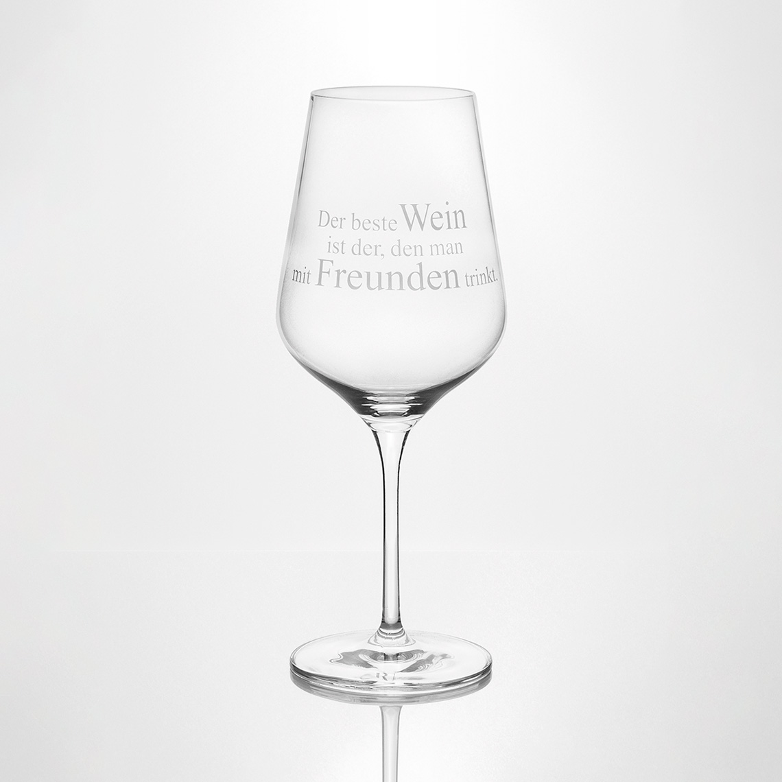Weinglas Der Beste Wein ist der..., Weinglas, Stielglas, Glas, Klarglas, Beschriftung