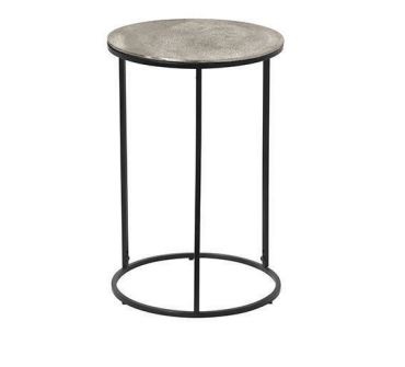 Beistelltisch PADMA Ø ca. 41 cm, Höhe ca. 61 cm in Farbe Silber, Schwarz