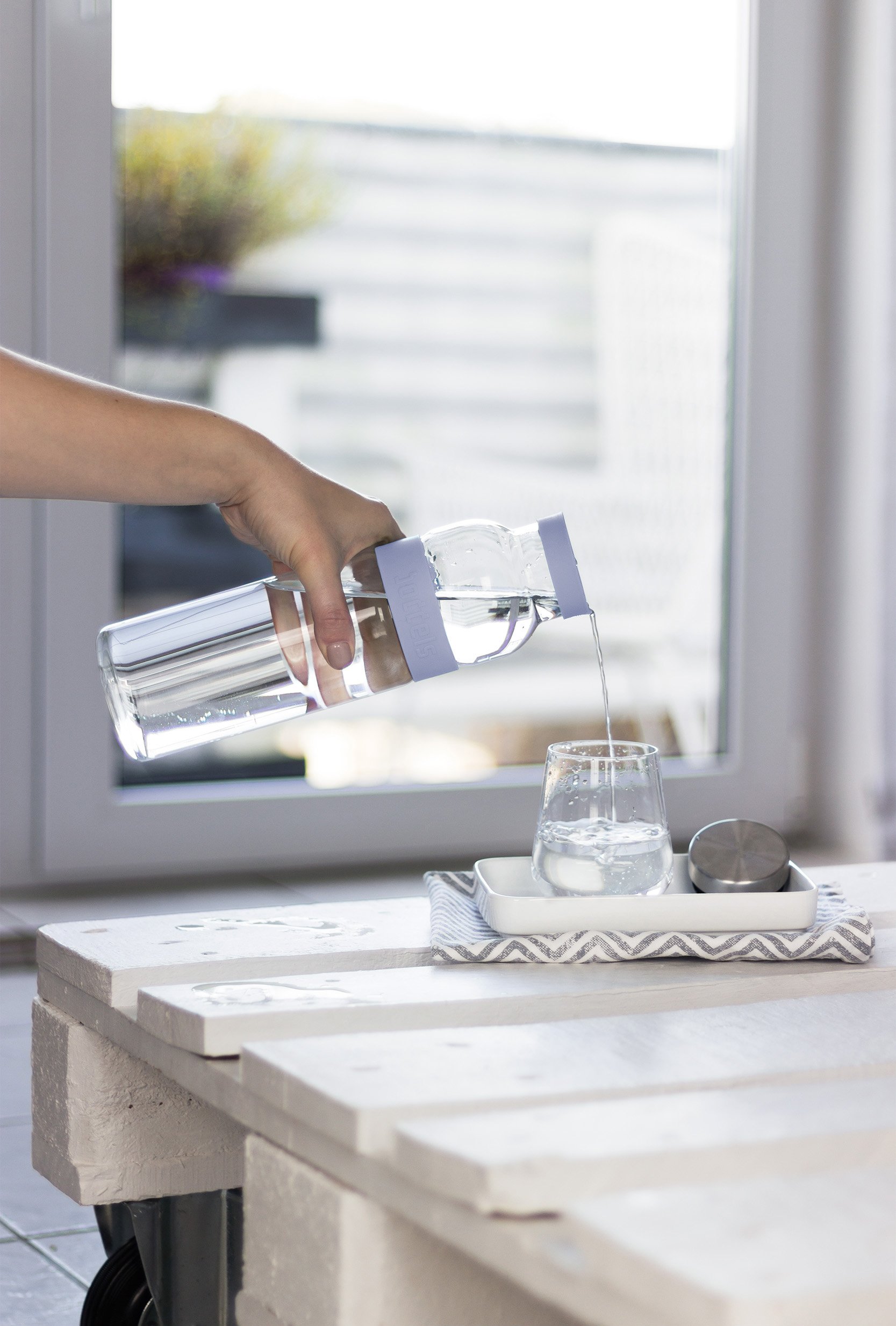 boddels Glaskaraffe Sund 1100ml in Lavendelblau