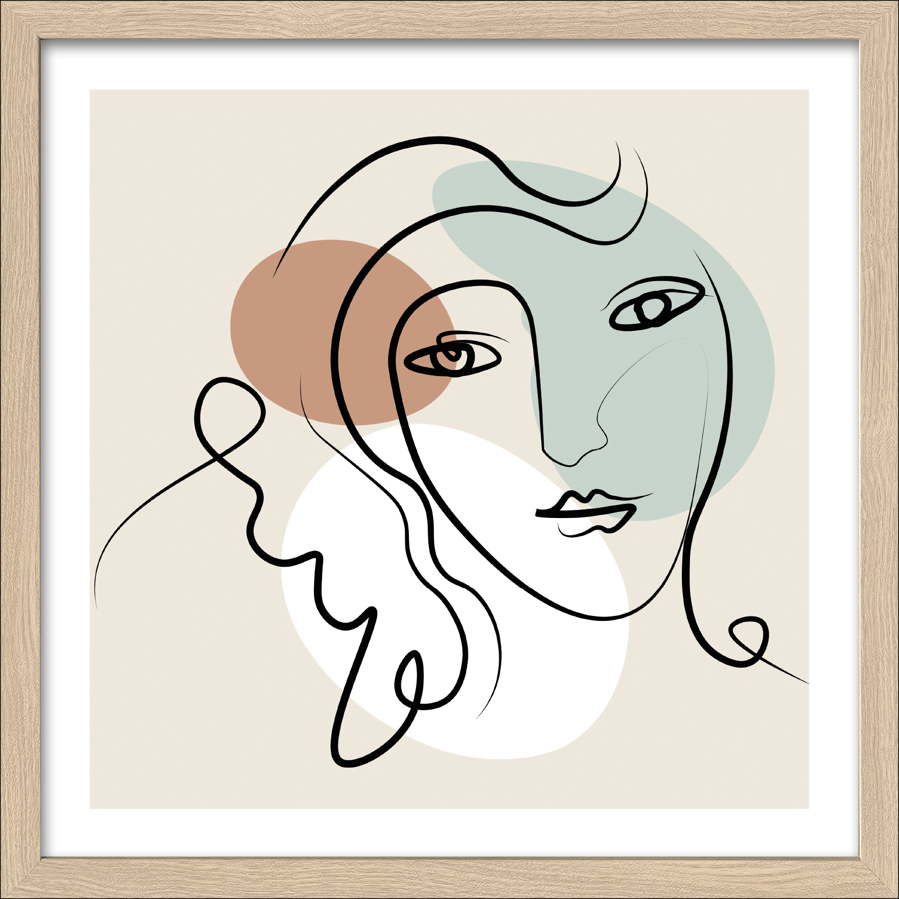 ProArt Framed-Art Slim Scandic 33x33cm Line-Art-Faces I