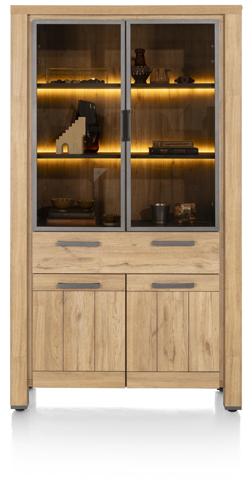 Henders & Hazel Vitrine DELMONTE ca. B110 H195 T42 cm in Eiche natur furniert Henders & Hazel Vitrine DELMONTE ca. B110 H195 T42 cm in Eiche natur furniert