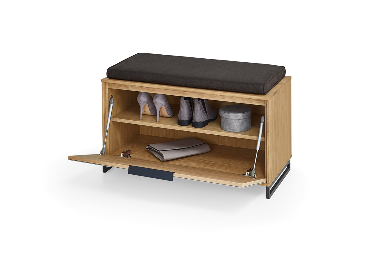 Voss Möbel Garderobenschrank LEONA B/H/T ca.86x47x40cm in Eiche bianco/Balkeneiche furn.