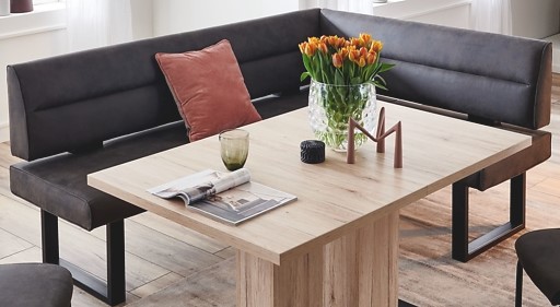 Niehoff Eckbankgruppe 3-tlg. FINJA in Stoff Micro.Aberdeen anthrazit, Moebel, Tabelle, Tischplatte, Kaffeetisch, Couch