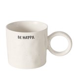 Boltze Becher Be Happy 360ml BE HAPPY in New Bone weiß/schwarz