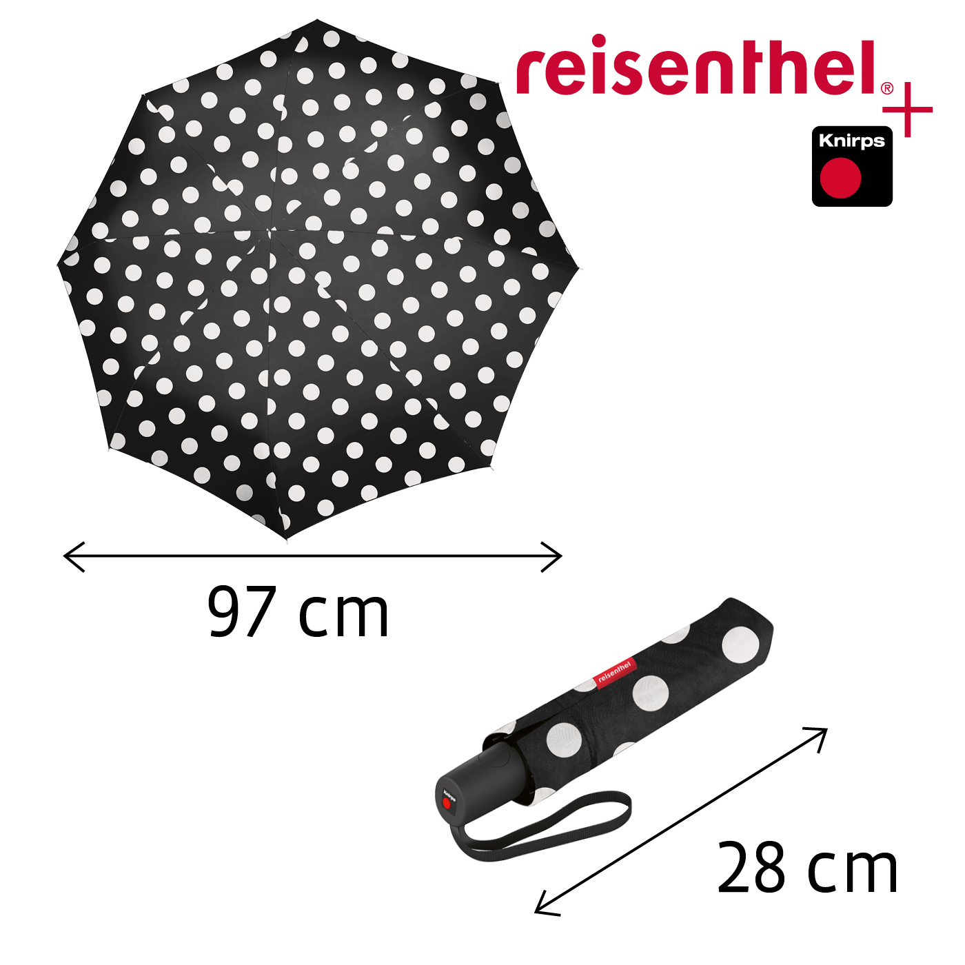 Reisenthel UMBRELLA POCKET DUOMATIC in Farbe dots white