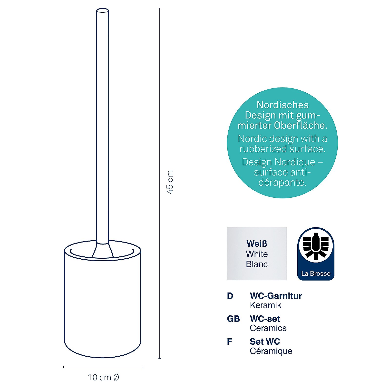 Kela WC-Garnitur Sana SANA in weiß, Rauchrohr
