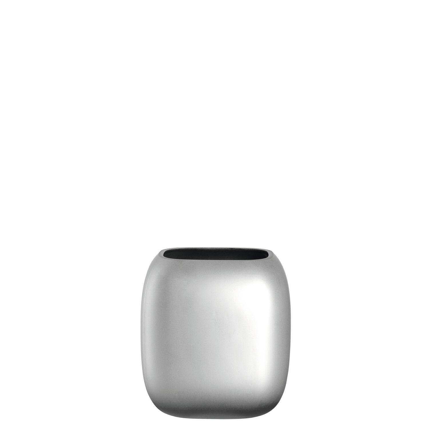 Leonardo Vase Neve Kalk-Natron Glas, Silber matt