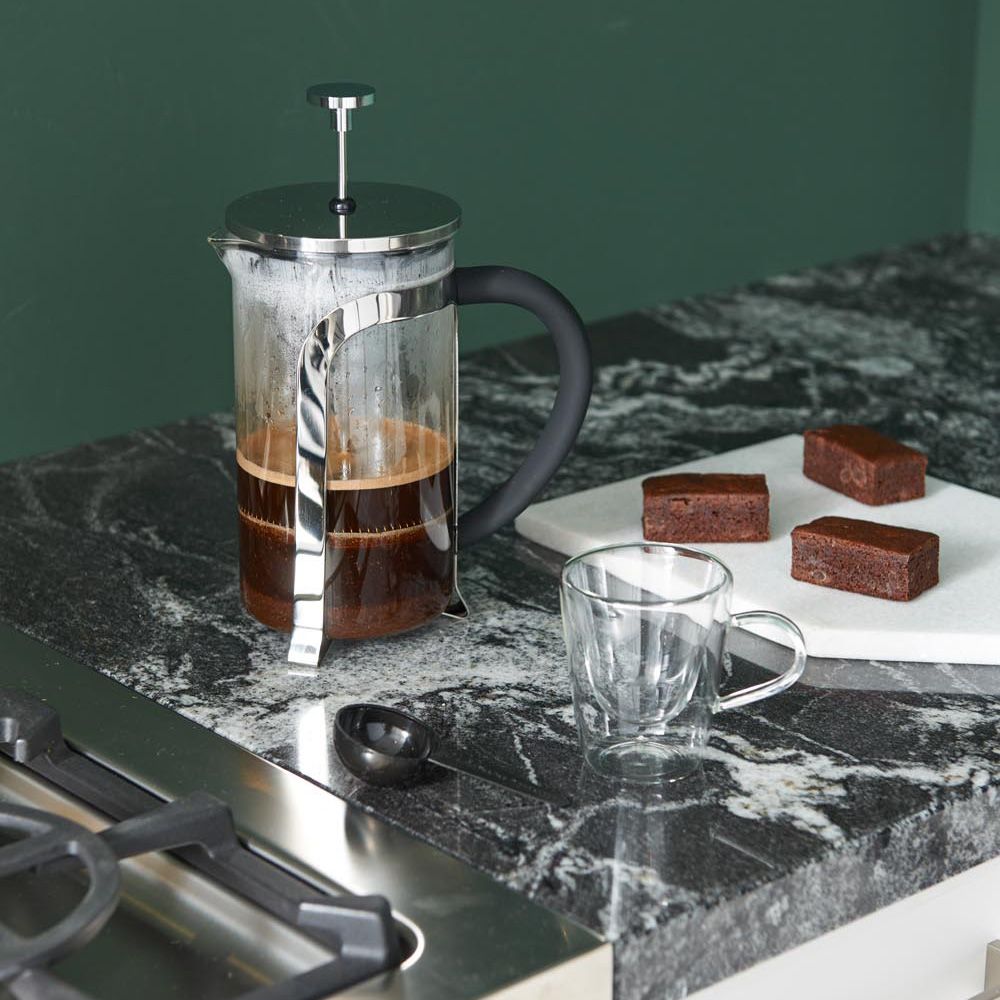 Leopold Vienna Kaffeebereiter 1 Liter in Farbe silberfarben poliert