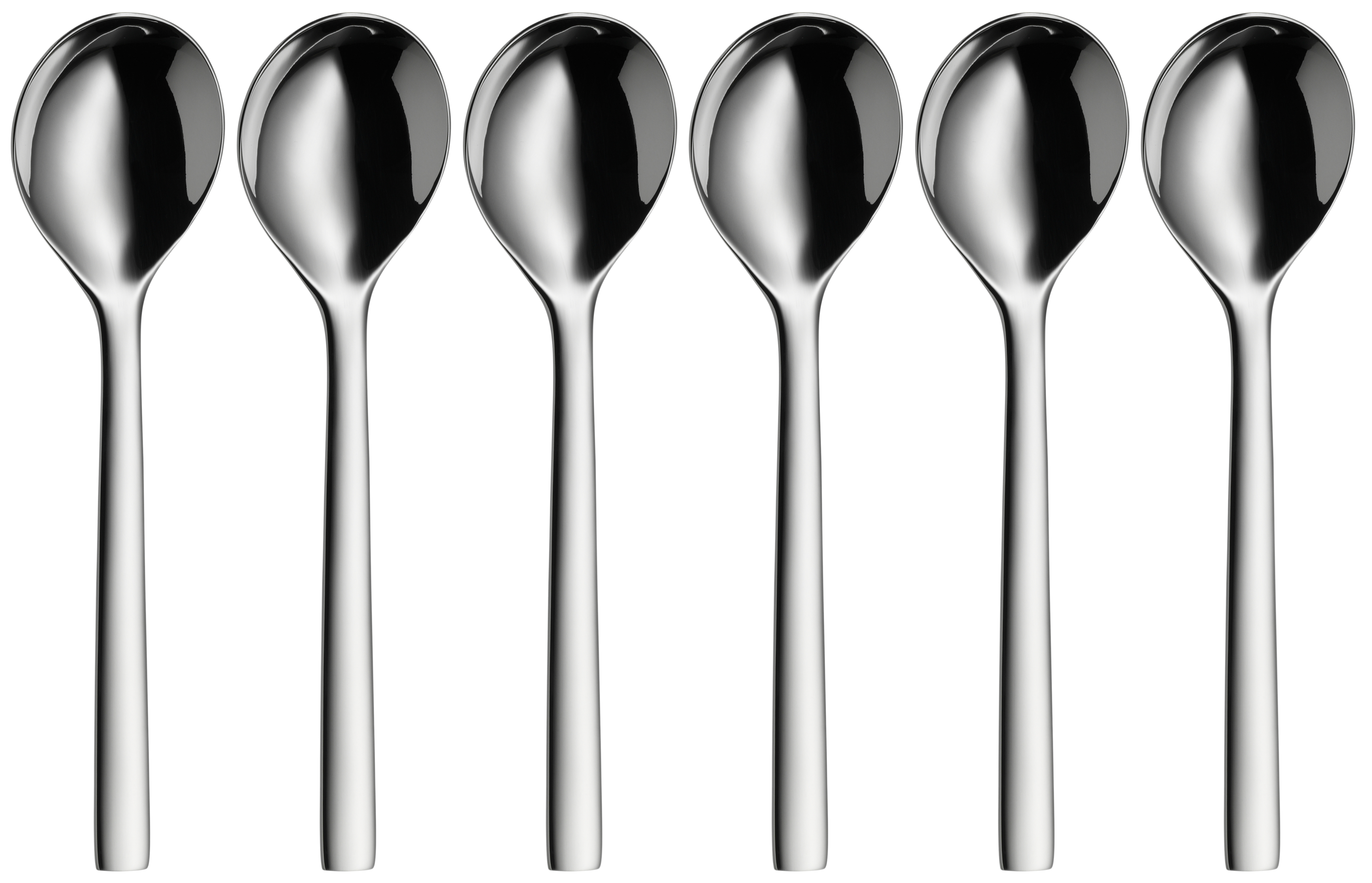 WMF Nuova Suppentassenlöffel-Set, 6-teilig in poliertem Edelstahl WMF Nuova Suppentassenlöffel-Set, 6-teilig in poliertem Edelstahl