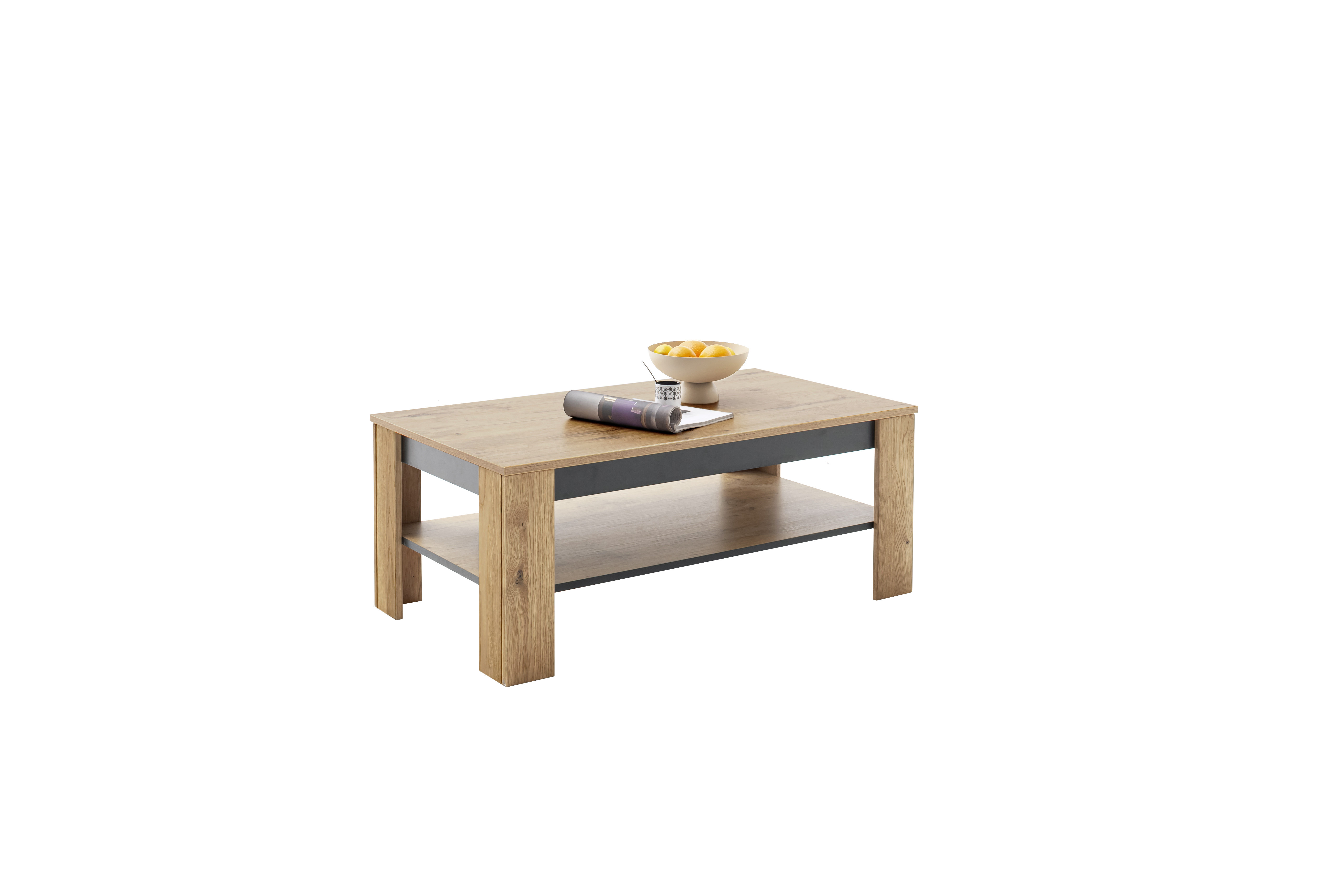 MCA Direkt Couchtisch GRENO ca. 115 x 65 cm, H:46 cm in Wildeiche Nachbildung