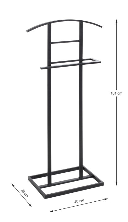 Herrendiener in Schwarz Haku Möbel Herrendiener Leeds 7 Metall schwarz ca. H 101 cm