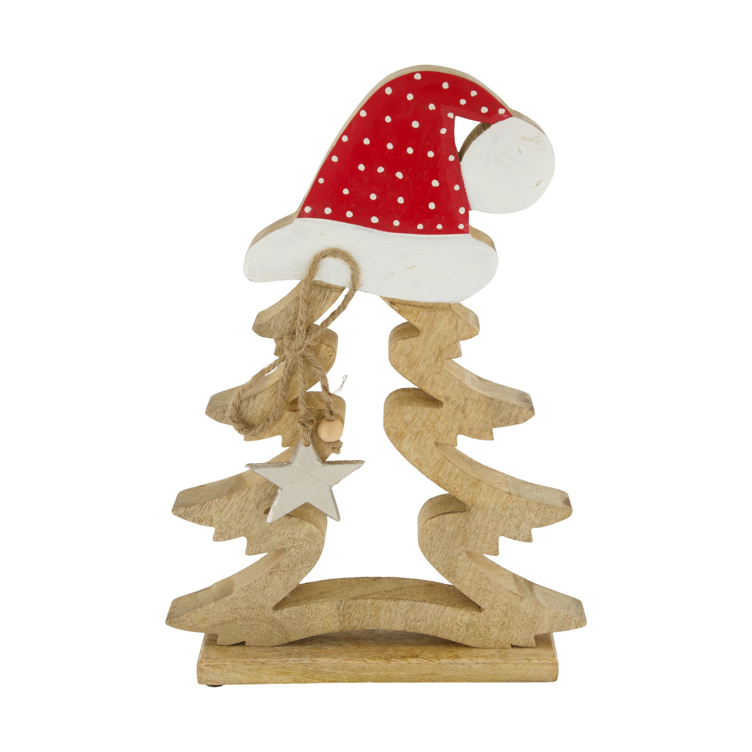Dijk Natural Collections Baum mit Weihnachtsmütze in Farbe natur/rot, Holz
