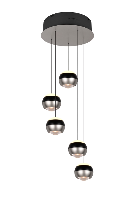 Trio Select LED-Pendelleuchte ORBIT 5-flammig in Farbe Nickel matt Trio Select LED-Pendelleuchte ORBIT 5-flammig in Farbe Nickel matt