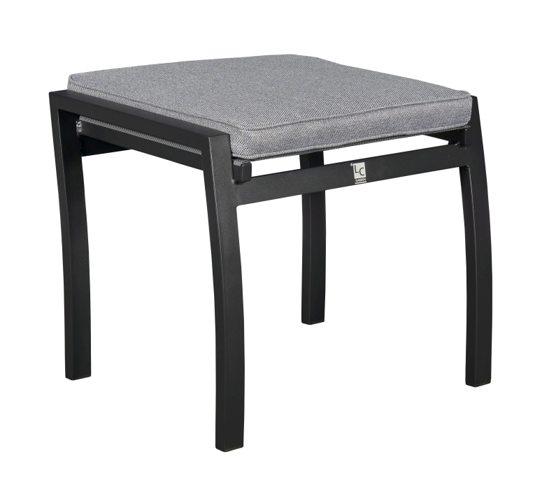L.C. Wholesaler Hocker SONDRINO in silber/schwarz inkl. Polsterauflage
