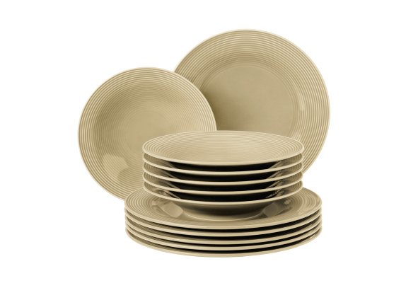 Seltmann Weiden Tafelservice 12-teilig BT Beat 3 Sandbeige 