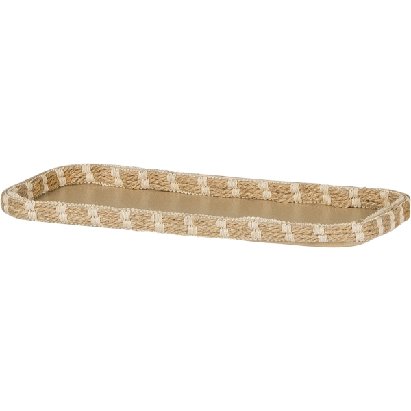Gasper Metall, Platte rechteckig, in Farbe Sand, Trellis tray, Wicker tray, Rope trim, Natural color, Rectangular tray
