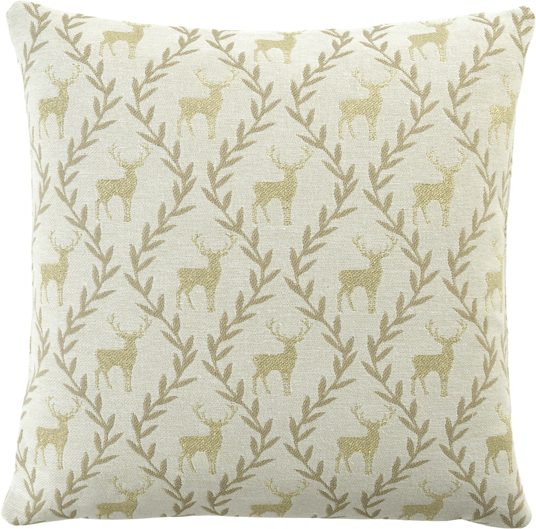 Sander Kissenhülle GOLDEN DEER ca. 40x40cm in Farbe ecru/beige, kissen, kissenbezug, weihnachtsdeko, rehe, muster