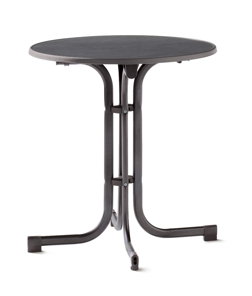 Boulevard-Klapptisch Ø ca. 70cm in eisengrau/Schiefer anthrazit