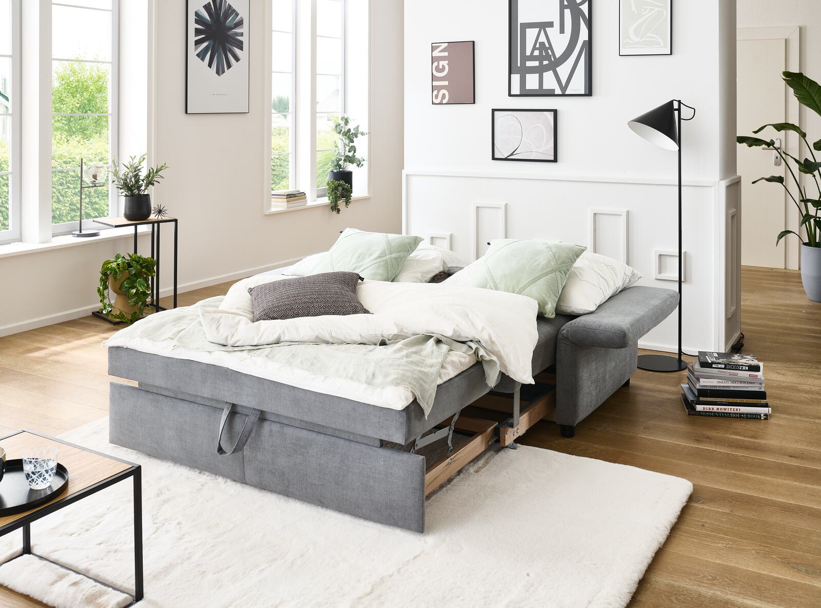 Schlafsofa WESTPOINT ca. B196 H90 T95 cm in Stoff Lothar grau 39