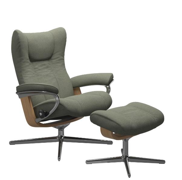 Stressless Sessel mit Hocker WING ca. B84 H103 T120 cm in Stoff Lotus 90 green