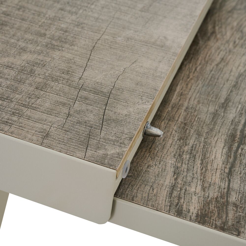 Ausziehtisch SINCRO ca. 200(260)x100cm in Farbe seidengrau, washed grey, Sperrholz, Holz, Drinnen, Innenarchitektur, Bodenbeläge