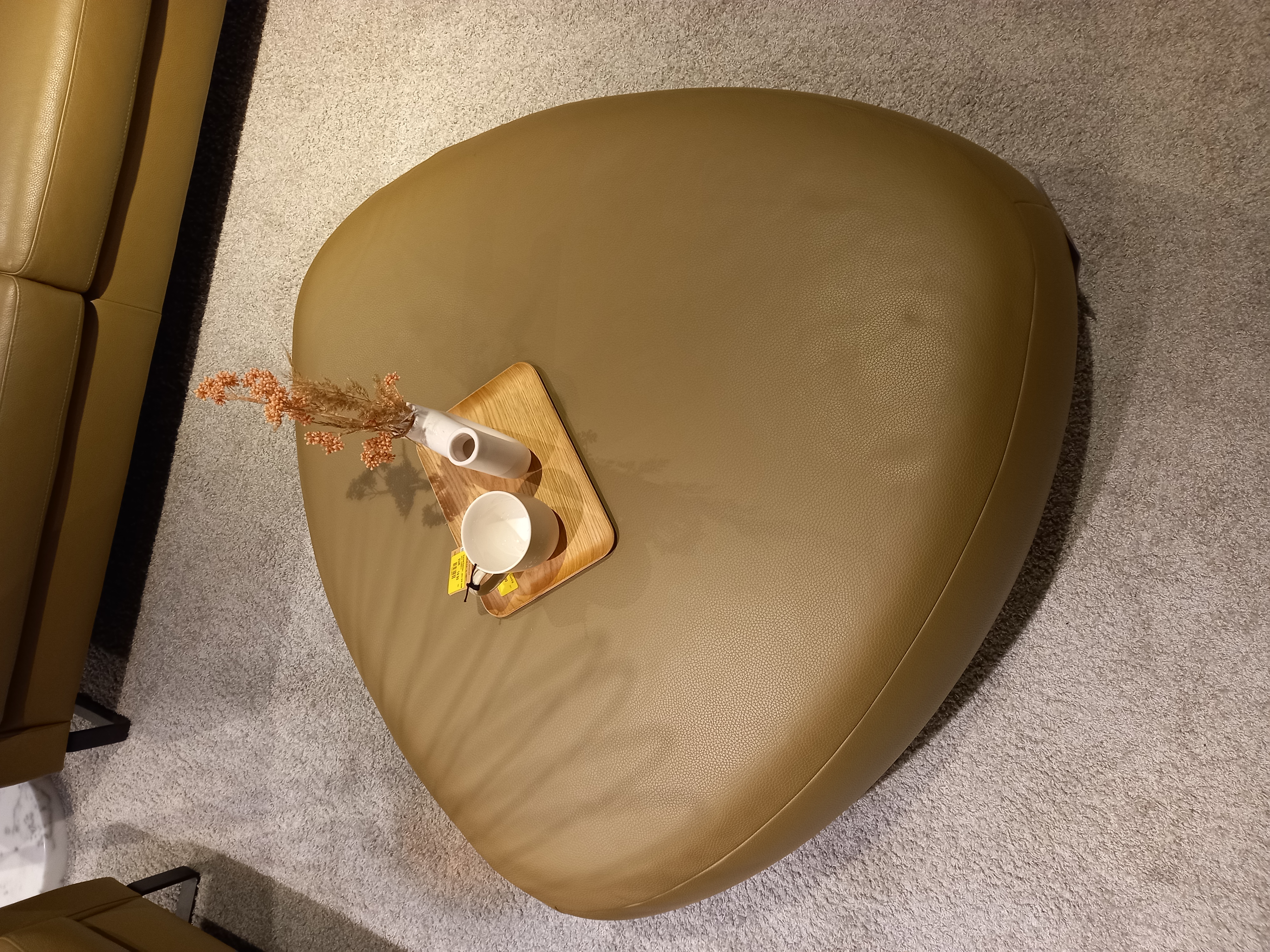 SCHÖNER WOHNEN-Kollektion Hocker SW SPOT in Dickleder Torero oliv PG:H