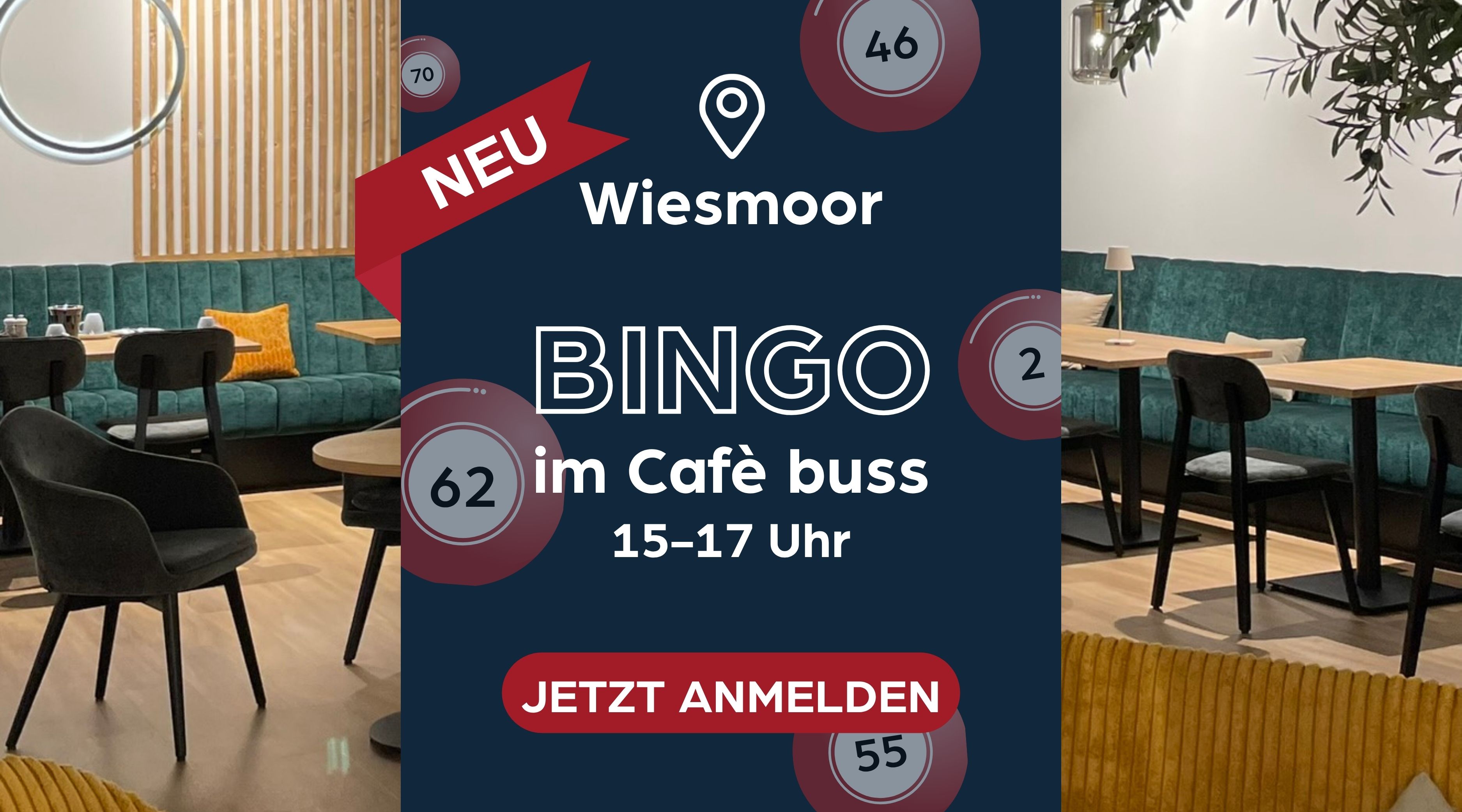 🍀Bingo Nachmittag bei buss café, bingo, table, chair, furniture, bingo, poster, werbung, cafe, veranstaltung