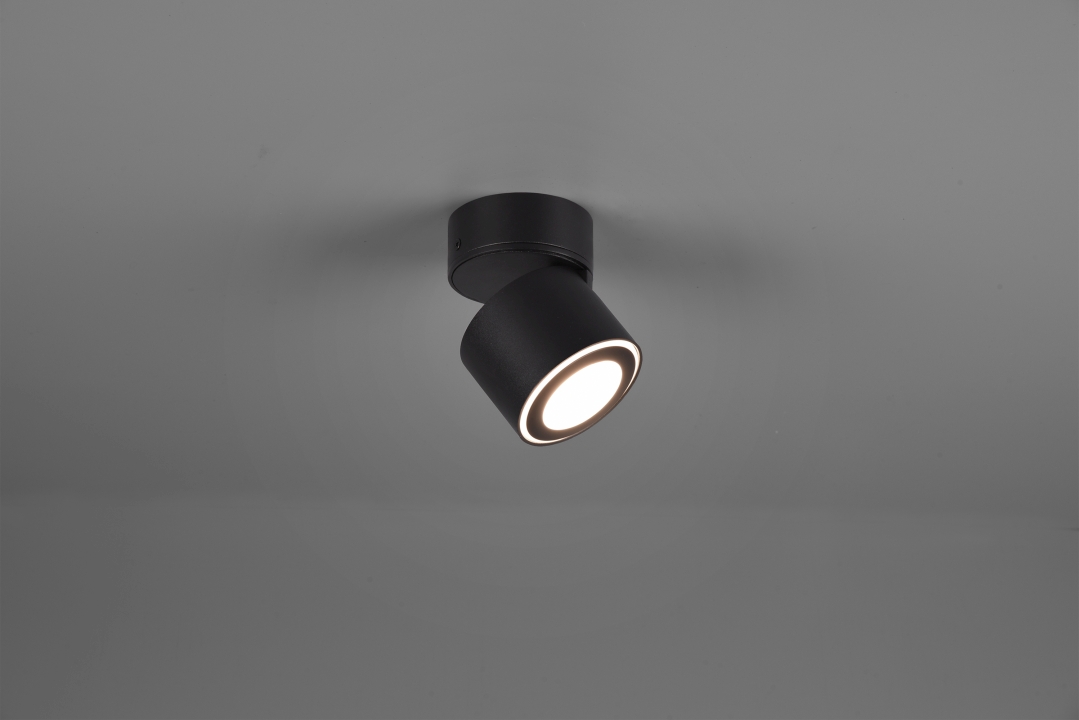 Trio LED-Deckenleuchte TAURUS 1-flammig in Farbe schwarz matt